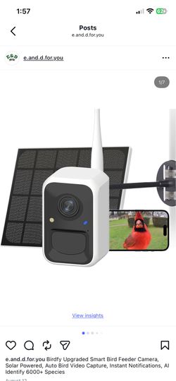 Birdfy Upgraded Smart Bird Feeder Camera, Solar Powered, Auto Bird Video Capture, Instant Notifications, AI Identify 6000+ Species