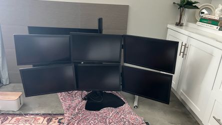 6-Monitor ViewSonic Workstation Setup with Heavy-Duty Multi-Monitor Stand – Excellent Condition