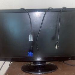 24” 1080p Acer Monitor w/ AC Power Cable, HDMI Cable, & VGA Cable