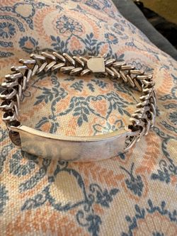 Silver chain and ID bracelet —
