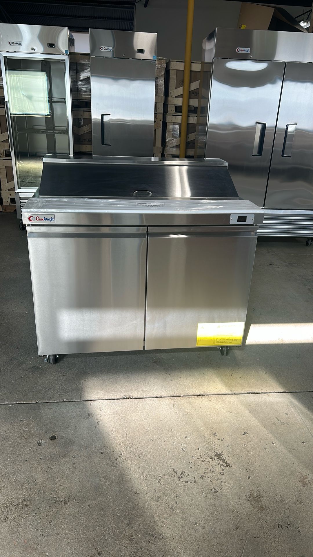 New 48” Refrigerated Prep Table, 12 Pans Capacity, Stainless Steel, 13.8 Cu. Ft
