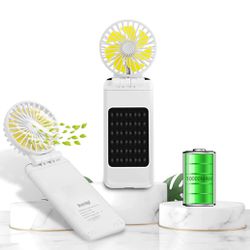 New! Portable Fan with Power Bank, 10000mAh Battery Personal Fans Handheld Cooling Fan Rechargeable USB Desk Fan 3 Speeds/Strong Airflow for Home Offi
