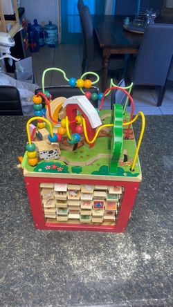 Wooden Farm Activity Cube Toddler Toy