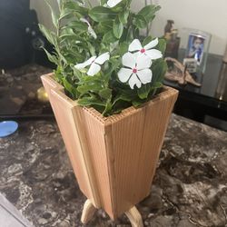 Handmade Wooden Flower Pot 