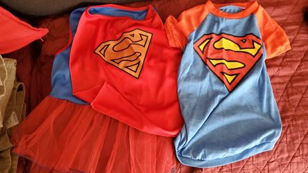 Dogs Brand New Super Woman & Super Man Costumes Size XL