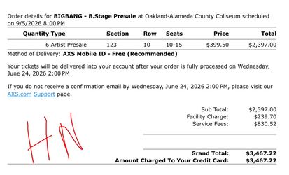 BIGBANG TICKETS - SEPT 5