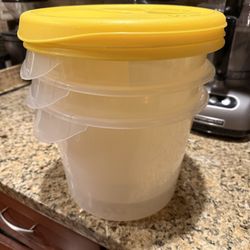 Rubbermaid® 6 Qt. Translucent Round Food Storage Container With Bail Handle And Lids For Storing Wet, Dry Foods In Kitchen And Commercial Settings