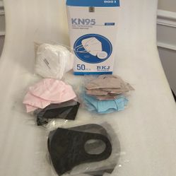 50 KN95 Face Masks + 50 Washable Color Cloth Masks