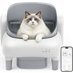 New In Box - Cumrige Self Cleaning Litter Box,Open Top Automatic Litter Box with App Control for Multiple Cats, Safety Sensors Protection,Large Waste