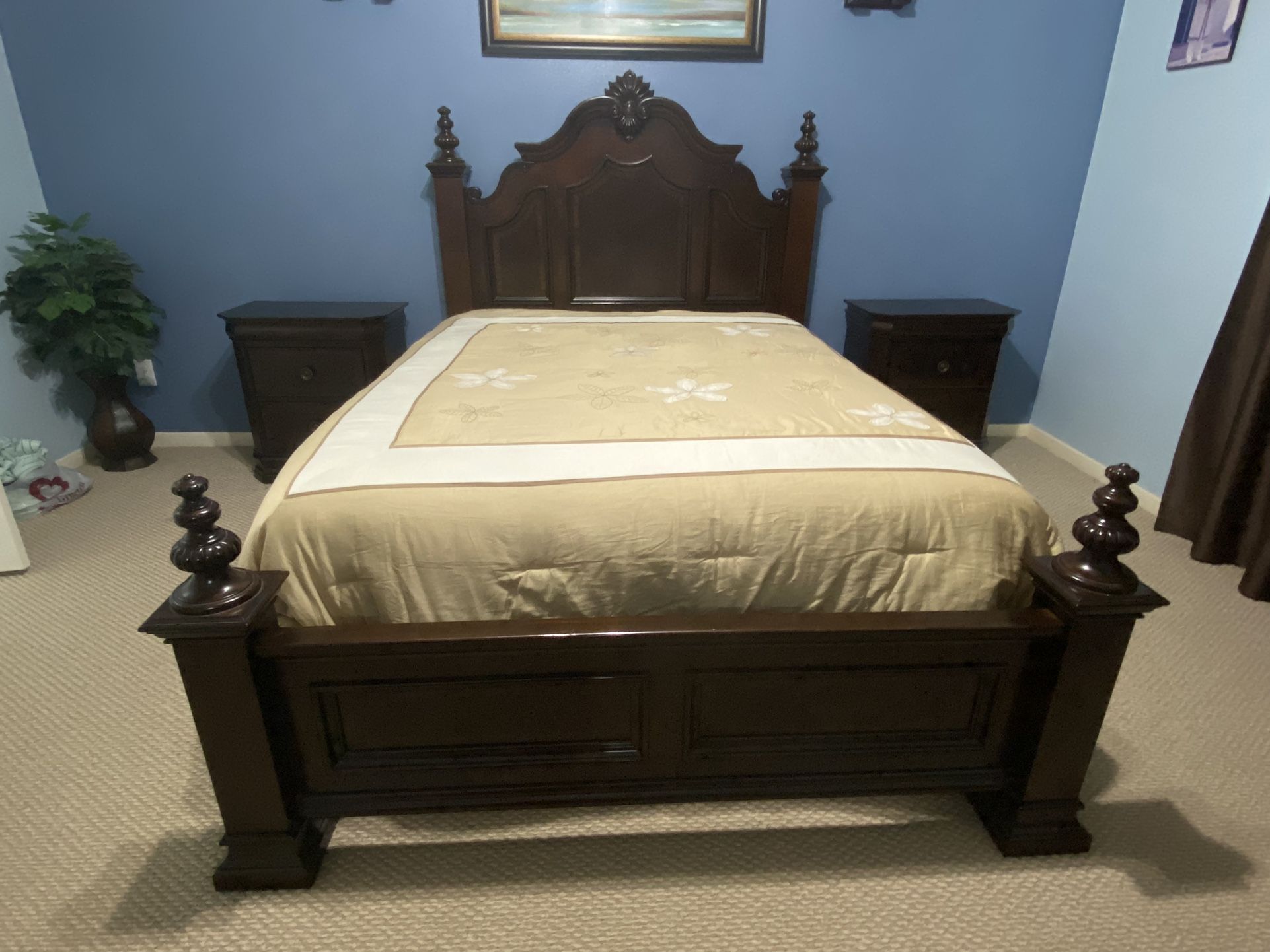 Bed Frame - 2 Night Stands And Dressing Table