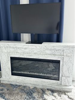 White Marble Fireplace Stand