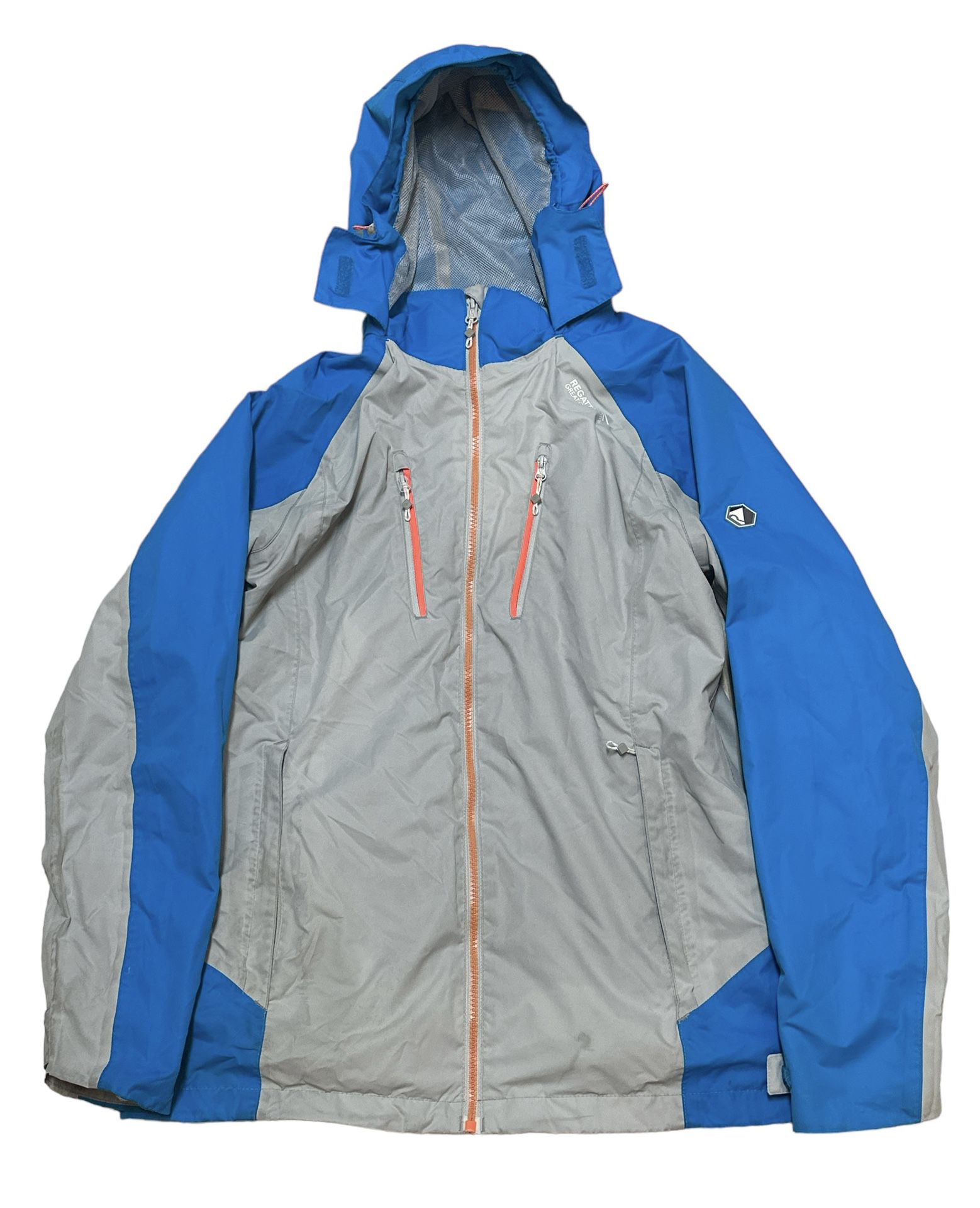 Regatta Women’s Great Outdoors Blue Grey Orange Hooded Windbreaker Jacket Size S