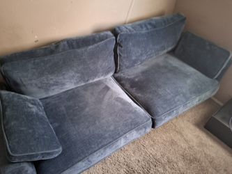 Baby blue sofa