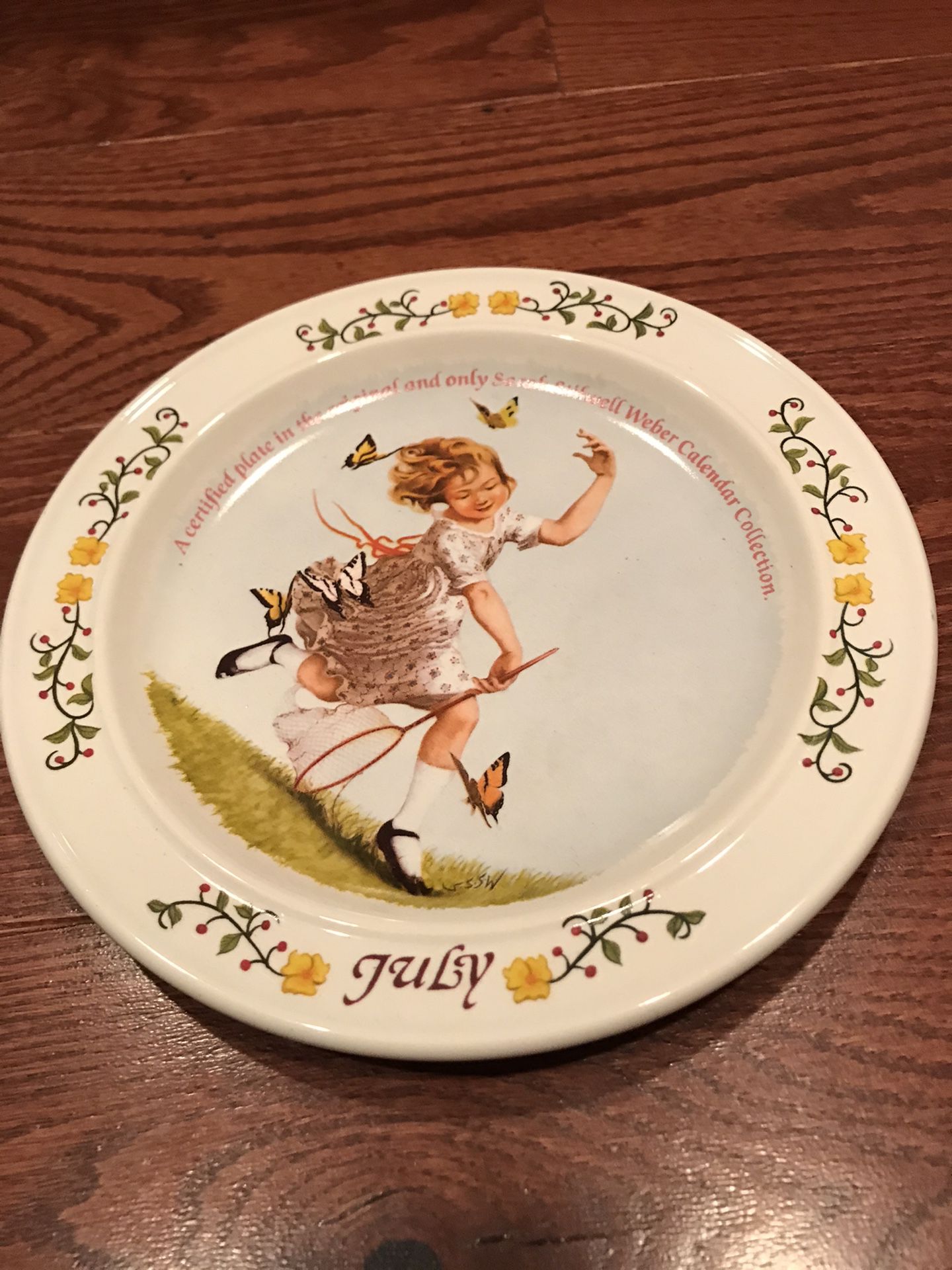 Sarah Stilwell Weber Calendar collection “July” collector plate