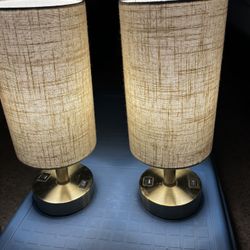 Two Modern Night Stand Lamps. 