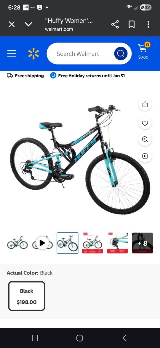 Huffy Trail Runner Mountain Bike Bicycle With Basket And Helmet
