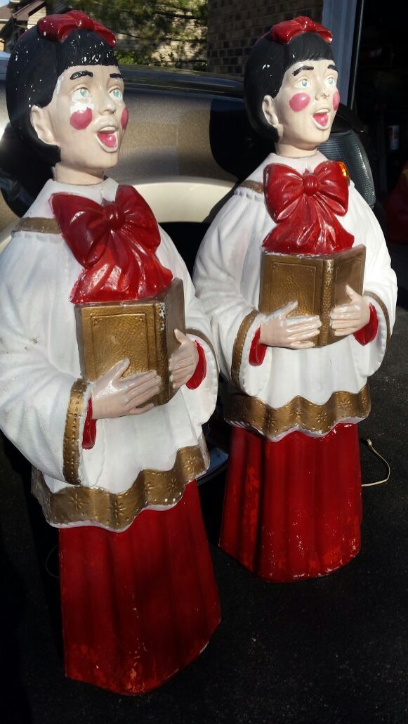 Poloron carolers blow mold outdoor Christmas decorations
