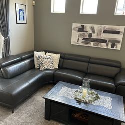 Leather Power Reclining Sofa