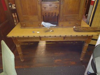 Leather top library table