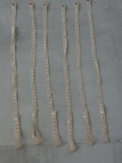 Cream Crochet Lace Straps for Bows with Wooden Rings – Set of 6