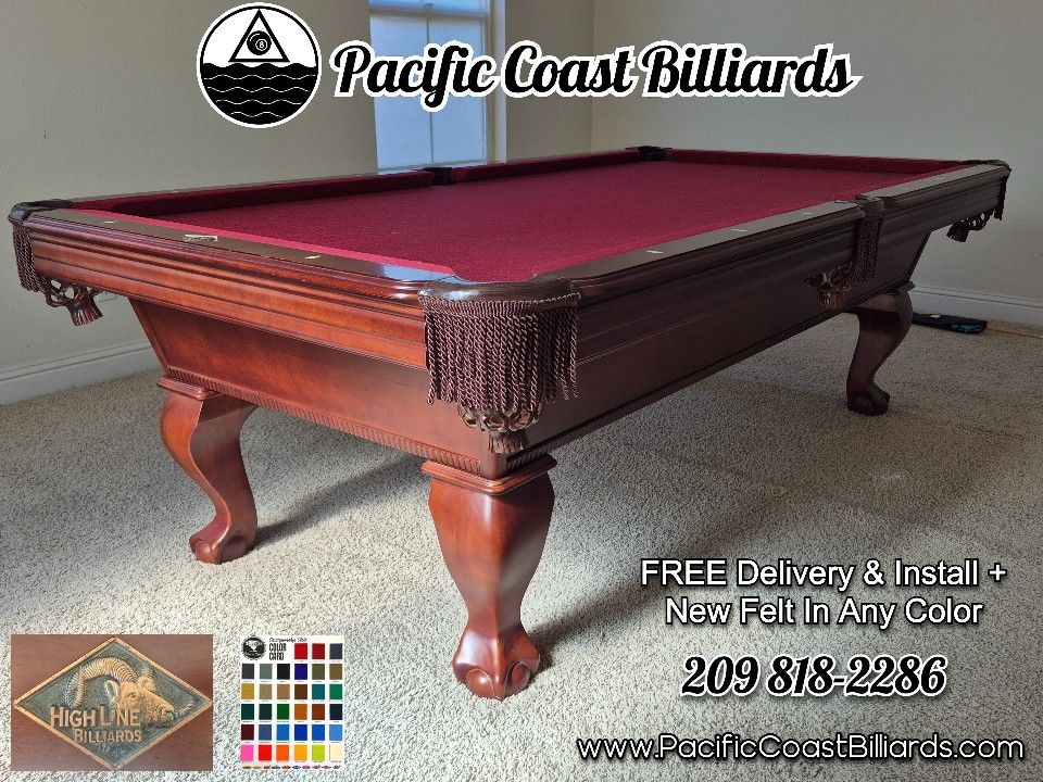 Highline Billiards Pool Table (FREE Delivery & Install + New Felt Any Color)