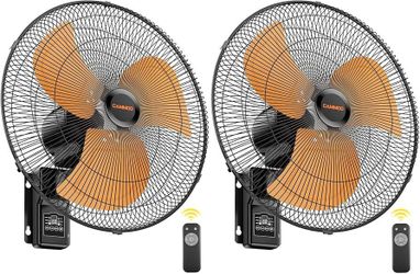 2 Pack 20 Inch Wall Mount Fan Oscillating, Wireless Remote & Button Control 32ft Wireless Control, 6.6ft Power Cord, Supports 3-Speed, 8H Timer, Sle