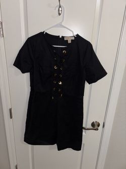 Michael Kors Black Lace-Up Mini Dress