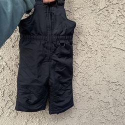 Kids 12month Black Snow Bib Girl Or Boy Snow Clothes Toddler