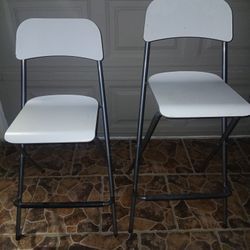 2 White Ikea Chairs/stools Both For $20