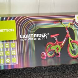 Brand New Jetson Light Rider 12" Kids Lighted Bike Red/Lime Bicycle