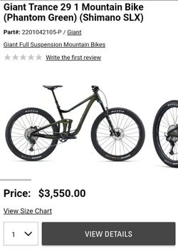 Giant Trance 29 1 Full Suspension Mountain Bike
