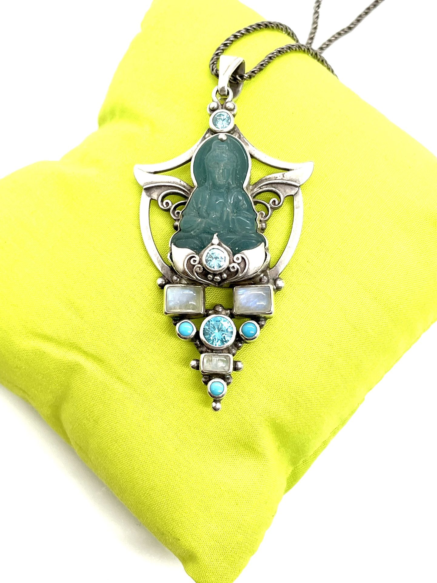 Sterling Jade Buddha Necklace