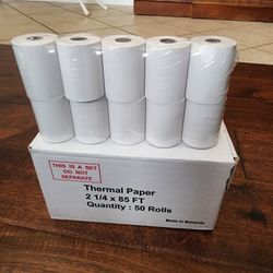 Thermal Paper 2 1/4" X 85 FT Box 46 Full Rolls