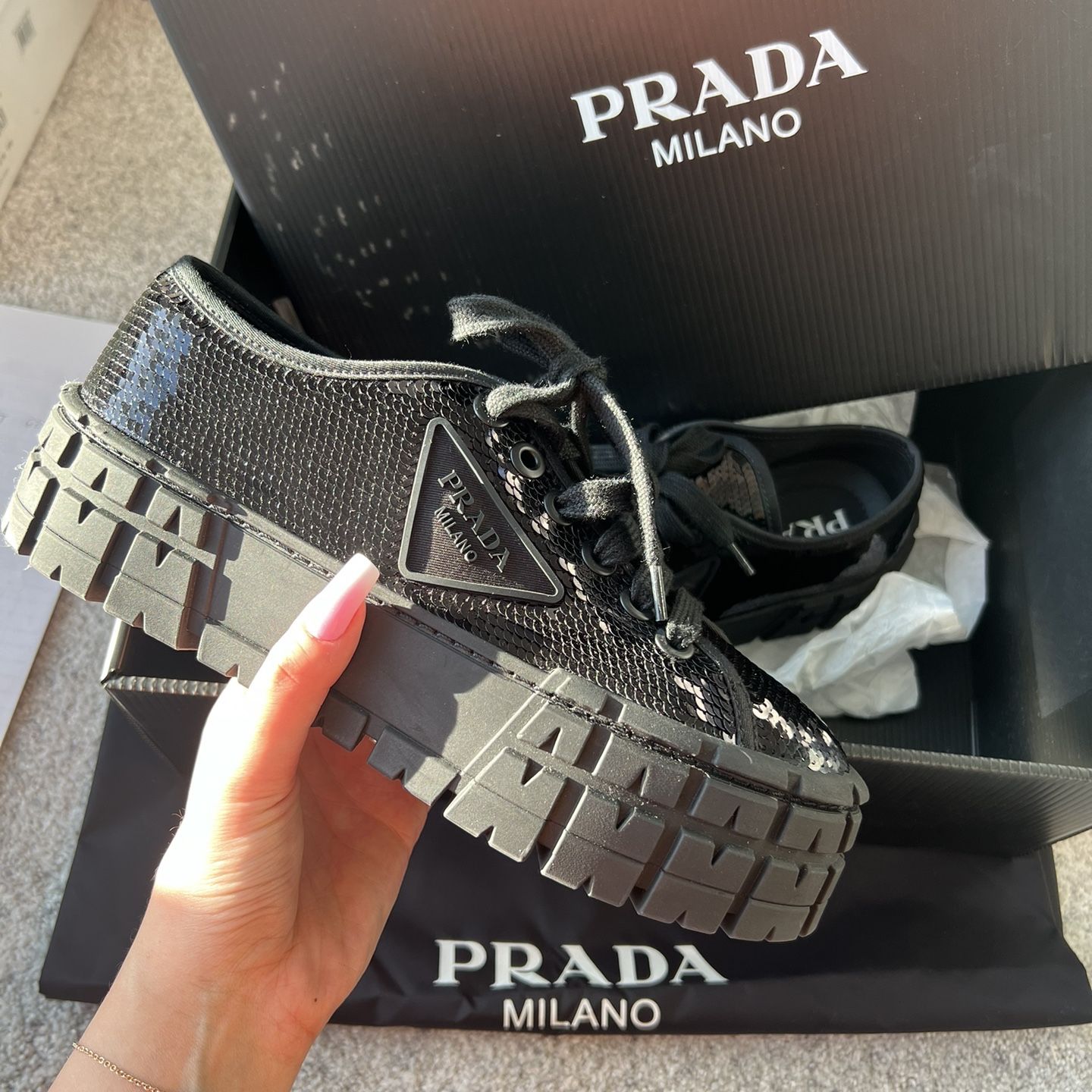 Prada platform cheap sneaker