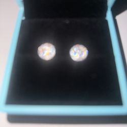 Moissanite Earring – , VVS1 Clarity, Sterling SilverSetting – Insane Sparkle!