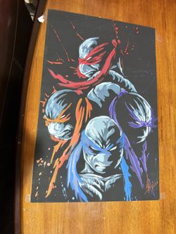 Ninja Turtles TMNT handmade spray poster