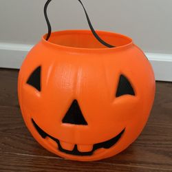 7” Halloween Pumpkin Blow, Mold, Trick Or Treat Candy Pail, Or Halloween Decoration