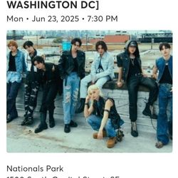 🎶 Stray Kids DC Nationals Park Ticket – Aisle Seat, Great View! (Sec 109, Row DD)
