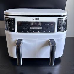 Ninja DZ201 8qt 2 Basket Air Fryer with Dual Zone Technology (White)