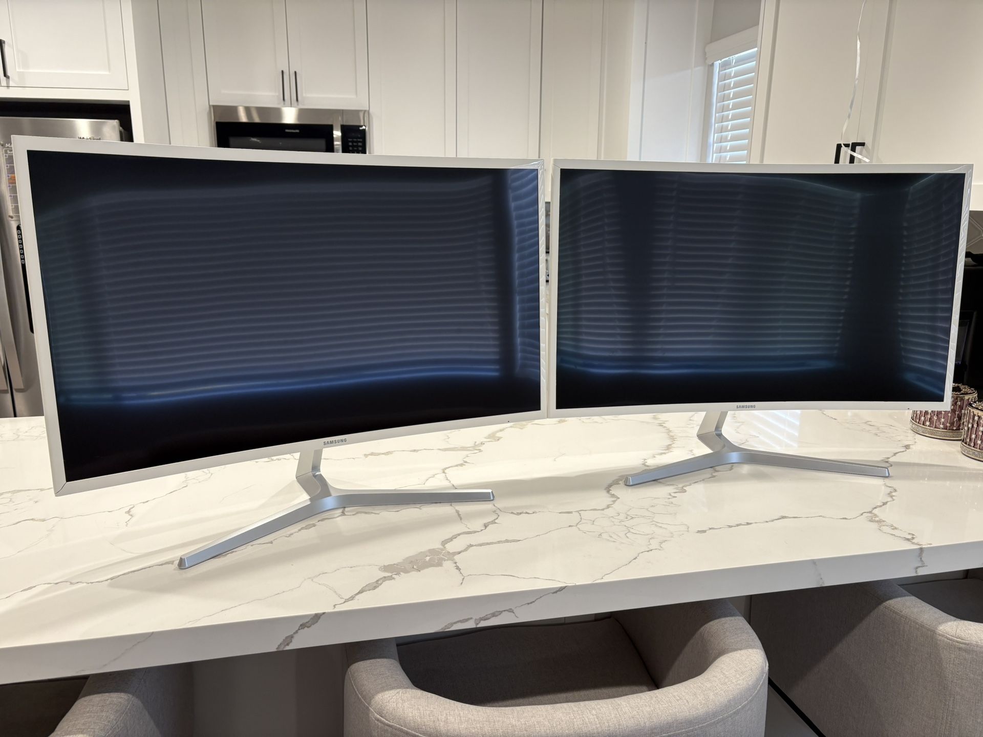 Samsung 32” Curved White Monitors