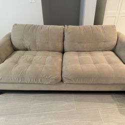 Beige Couch, Chair And Ottoman