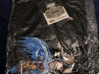 Rare AEW X Street Fighter T-shirt & Pin Adam Cole V. Ryu MEDIUM NEW PACKAGING