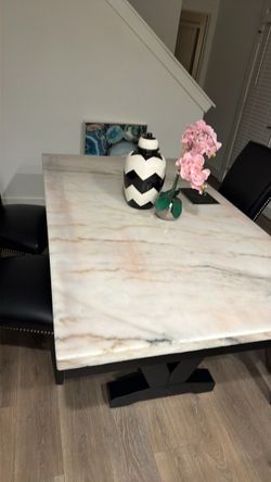 Marble table with chairs