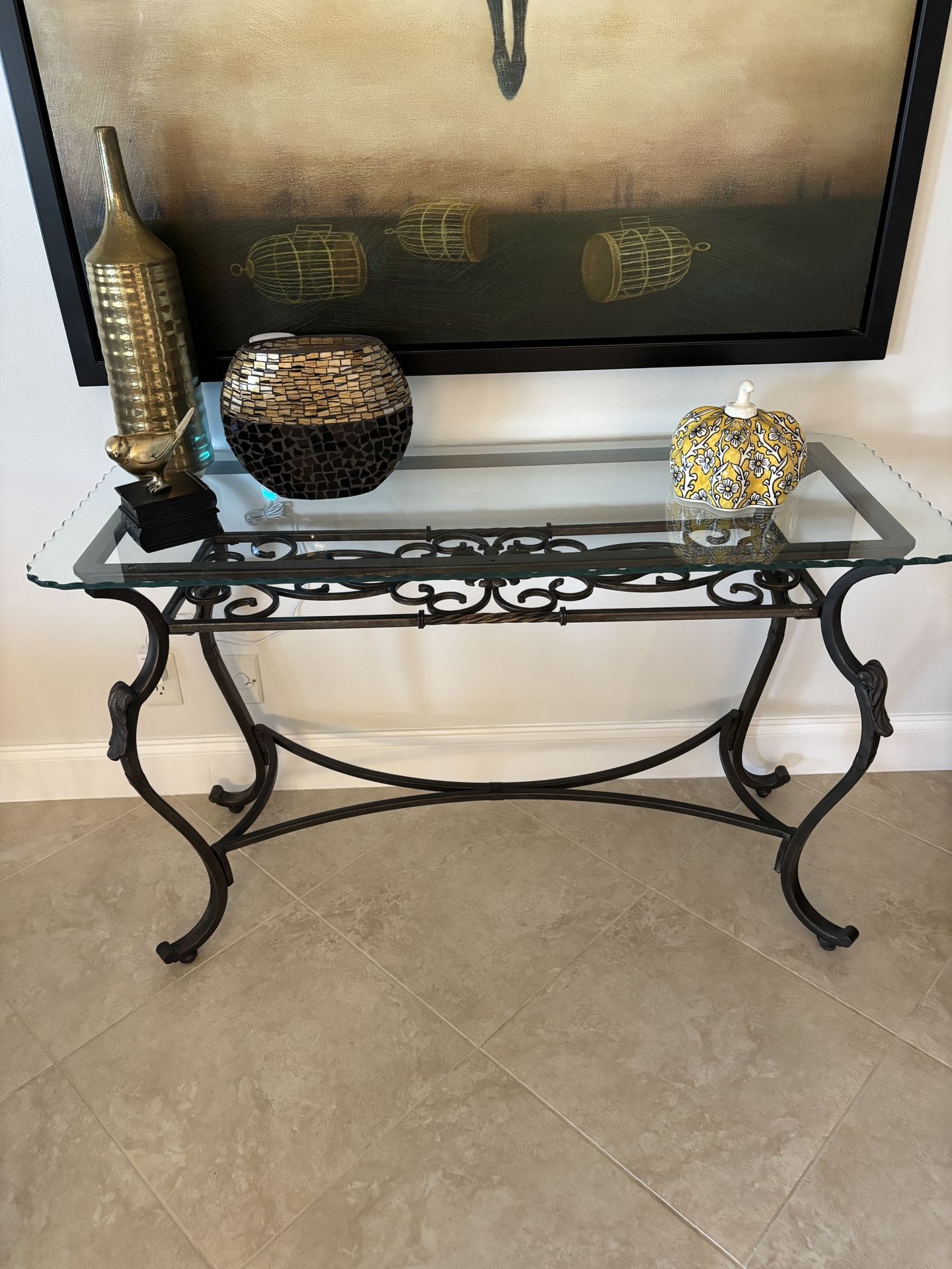 Fabulous Glass-Topped Console Table