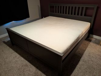 IKEA Hemnes Solid Wood King Bed Frame with memory foam mattress