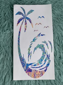 Palm Tree Beach Decal