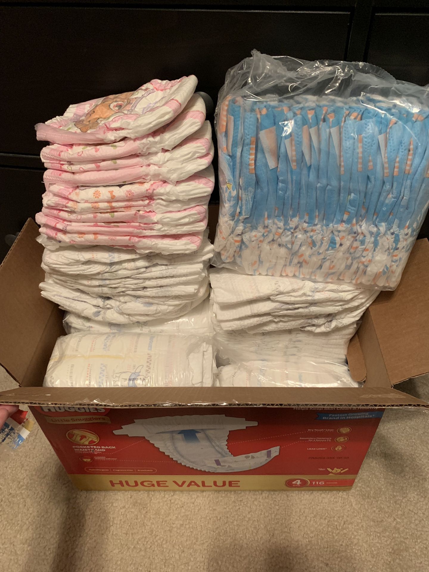 Size 4 diaper/pull up lot