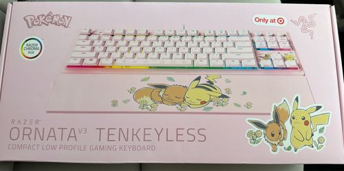 Pokemon x Razer Ornata V3 X Tenkeyless Pikachu & Eevee Edition