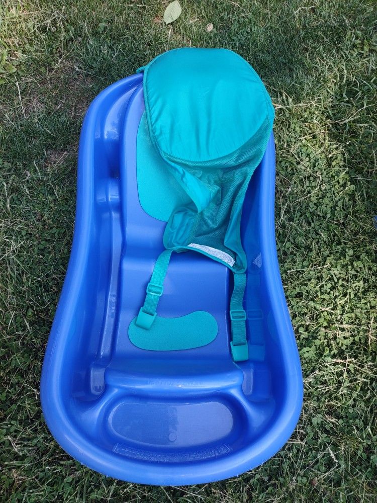 Like New Blue Baby Bath With Straps In