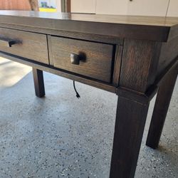 Solid Wooden Desk With USB and Outlets 